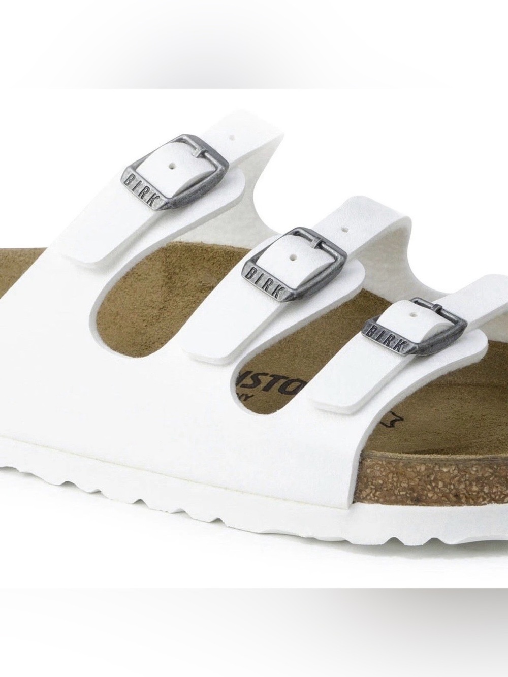 Birkenstock Florida Birko White 3-Strap Buckle Slides Sandals 37 38 39 40 - Picture 7 of 15